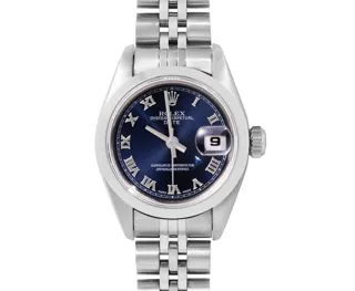 Rolex Date Stainless steel Blue