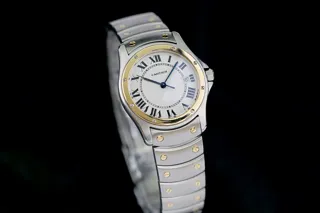 Cartier Santos Ronde 1551 25mm Stahl weißes