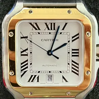 Cartier Santos 40mm Yellow gold and Stainless steel Silver