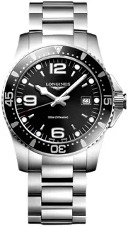 Longines HydroConquest L3.740.4.56.6 41mm Stainless steel Black