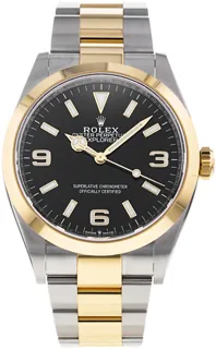 Rolex Explorer 124273 Yellow gold and Stainless steel Black