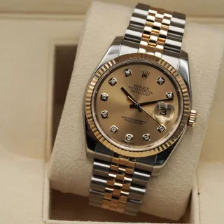 Rolex Datejust 36 116233-0150 Yellow gold and Stainless steel Champagne