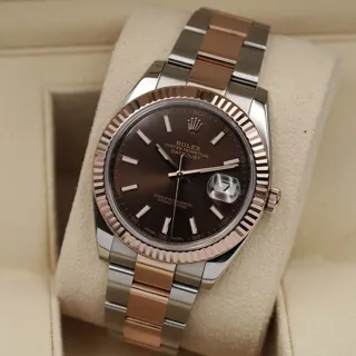 Rolex Datejust 41 126331-0001 Rose gold and Stainless steel Brown