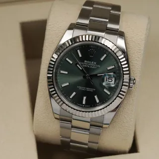 Rolex Datejust 41 126334-0027 White gold and Stainless steel Green