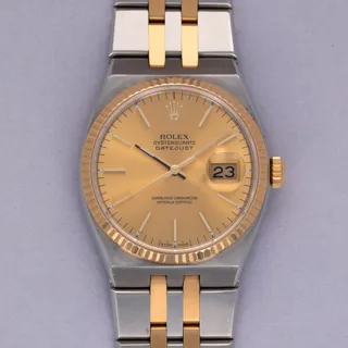 Rolex Datejust Oysterquartz 17013 36mm Stainless steel and 18k yellow gold Champagne