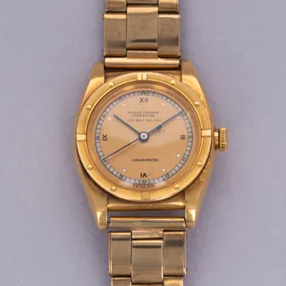 Rolex Oyster Perpetual 3372 32mm 18k yellow gold Salmon