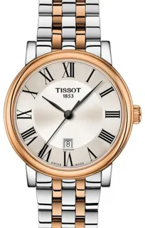 Tissot Carson T1222102203301 30mm Rose gold and Stainless steel Silver