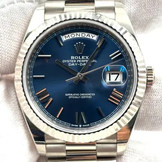 Rolex Day-Date 40 228239-0007 40mm White gold Blue