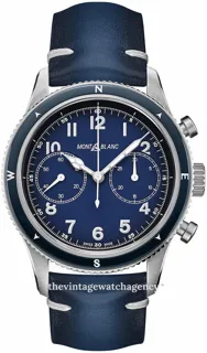 Montblanc 1858 126912 42mm brushed/polished steel Blue