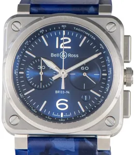 Bell & Ross Instruments BR0394-BLU-ST/SCA 42mm Stainless steel Blue