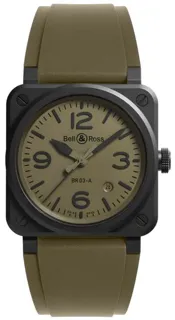 Bell & Ross Instruments BR03A-MIL-CE/SRB 41mm Black ceramic Green