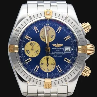 Breitling Chronomat B13356 43mm Yellow Gold$Steel Blue