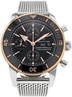 Breitling Superocean Heritage U13313 44mm Rose gold and Stainless steel Black