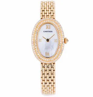 Cartier Baignoire 6601 19.5mm Yellow gold White