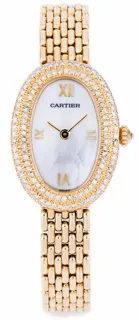 Cartier Baignoire 6601 19.5mm Yellow gold White