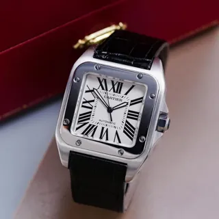 Cartier Santos 100 W20076X8 38mm Stainless steel White