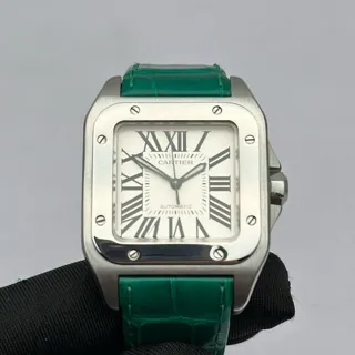 Cartier Santos 100 W20126X8 20126mm Stainless steel White