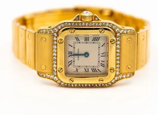 Cartier Santos 866931 24mm Yellow gold Champagne