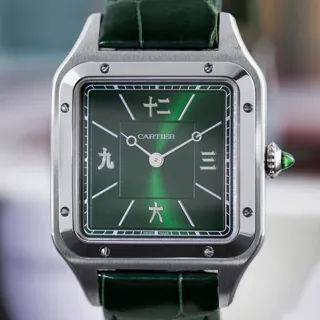 Cartier Santos Dumont WSSA0066 31.4mm Stainless steel Green