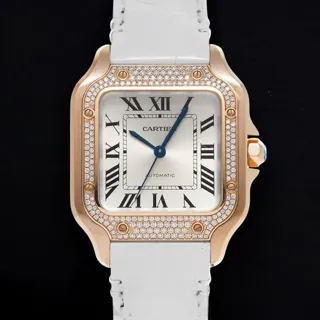 Cartier Santos WJSA0007 35mm Rose gold Silver