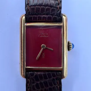 Cartier Tank 2415 19mm Silver Burgundy