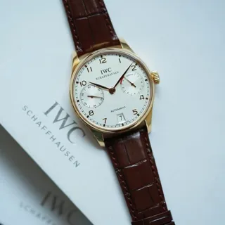 IWC Portugieser IW500101 42mm Rose gold Silver