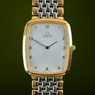 Omega Classic TWO-TONE  CASE   395.0876.2 -  - 1986 26mm Yellow gold White