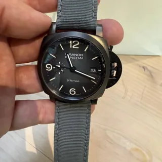 Panerai Luminor PAM01467 44mm Titanium and Black DLC Black and Gray