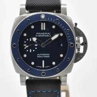 Panerai Submersible PAM01068 42mm Stainless steel Blue