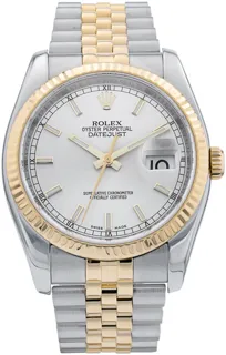 Rolex Datejust 36 116233 Yellow gold and Stainless steel Silver