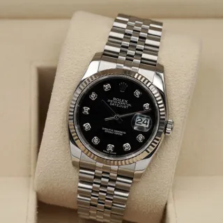 Rolex Datejust 116234-0083 36mm White gold and Stainless steel Black