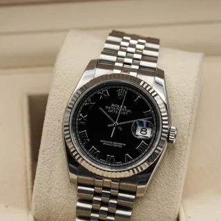 Rolex Datejust 36 116234-0086 White gold and Stainless steel Black