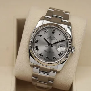 Rolex Datejust 36 116234-0092 White gold and Stainless steel Gray