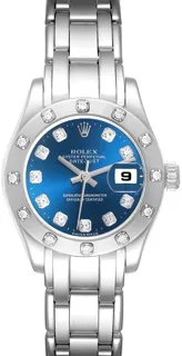 Rolex Lady-Datejust Pearlmaster 80319 White gold Blue