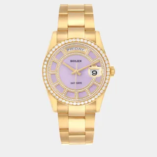 Rolex President 36mm Yellow gold Lilac