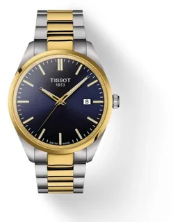 Tissot T-Classic T150.410.22.041.00 40mm Yellow gold and Stainless steel Blue