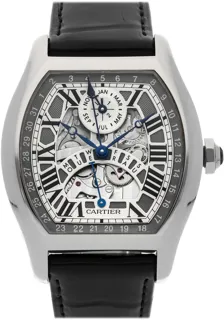 Cartier Tortue W1580048 45.5mm White gold Gray$Skeleton