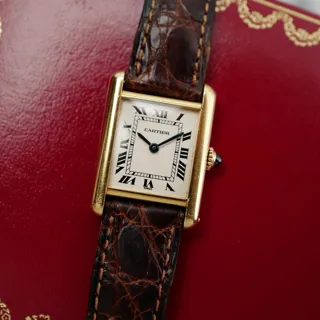 Cartier Tank 20.5mm Yellow gold Silver