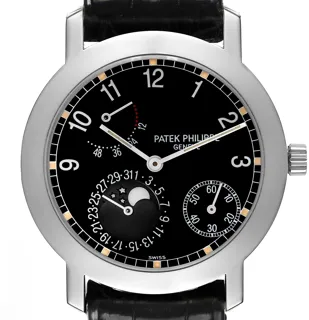 Patek Philippe Moonphase 5055G-001 White gold Black