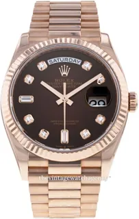 Rolex Day-Date 36 128235-0037 36mm Everose gold Brown