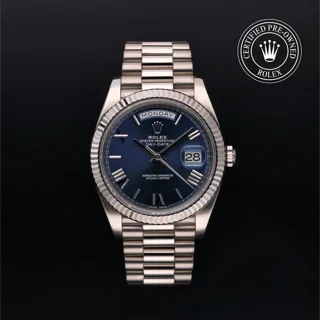 Rolex Day-Date 40 228239 White gold Blue