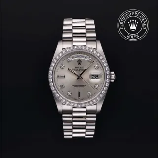 Rolex Day-Date 36 18046 Platinum Silver