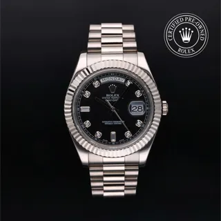 Rolex Day-Date II 218239 41mm White gold Black