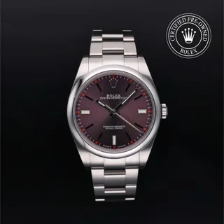 Rolex Oyster Perpetual 39 114300 39mm Stainless steel Red