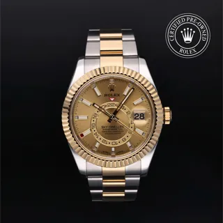 Rolex Sky-Dweller 326933 42mm Oystersteel$Yellow Gold Champagne