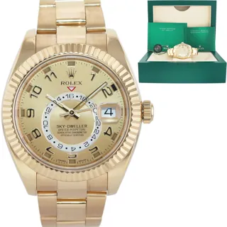 Rolex Sky-Dweller 326938 42mm Yellow gold Champagne