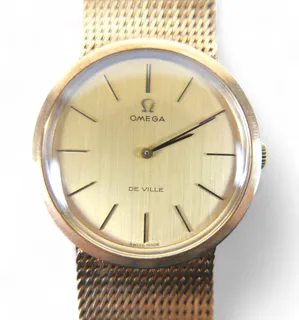 Omega De Ville 32mm 9K Yellow Gold Golden