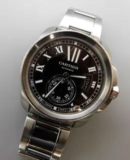 Cartier Calibre de Cartier 3389 Stainless steel Black