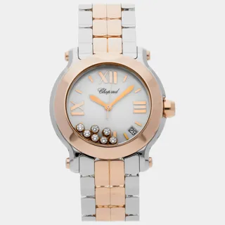 Chopard Happy Sport 278488-9001 Stainless steel and 18k rose gold White