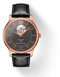 Tissot Tradition T063.907.36.068.00 40mm Rose gold and Stainless steel Gray